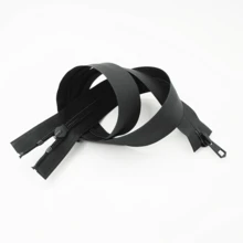 5# Nylon Invisible Two-Way Separating Waterproof Zipper - Self-Locking Black Waterproof Zipper, Suitable For Jackets, Coats, Down Jackets, Ski Wear, Tents, Backpacks, Etc.