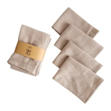 4pcs Plaid Pattern Dish Cloths, Square Kitchen Towels, Solid Color, Highly Absorbent & Durable, Suitable For Dishware & Countertops