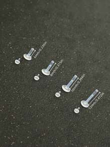 10pcs/Set Acrylic Round Ball Lip Studs/Earrings, Soft PP Material Push-In Lip Studs, Nose Studs, Earrings, Suitable For First-Time Piercing Wearers (Comes With Storage Box)