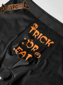 HIALEGION 1pc Men Halloween Print Minimalist Boxer Briefs, Casual Daily Wear - Multicolor - View 5