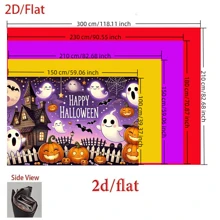 1 pieza Tela de fondo con temática de calabaza y fantasma, adecuada para decoración de fiesta de Halloween, decoración de jardín, decoración de pared, decoración del hogar, fondo de fotografía, decoración interior y exterior, celebración de aniversario