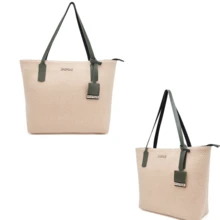 Summer Beach Bag Large Straw Shopbag - xanh quân đội - Xem 5