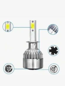Pair Of C6 Super Led Lamps 6000K H1 H3 H4 H7 H11 H13 H16 H27 HB3 HB4 12V To 24V - HB4/9006 - 查看 8