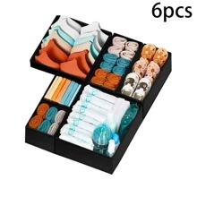 12pcs/6pcs/1pc Baby Room Storage Basket, Foldable Clothes Storage Box, Wardrobe Drawer Type Clothing Storage Box, Underwear Organizer Box For Baby Socks, Bibs, Underwear, Socks, Bras - Multicolor - View 12
