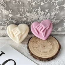 1pc "Holding Hands" Silicone Mold, DIY Valentine's Day Candle Mold, Holiday Decor Figurine Plaster Mold, Handcraft Epoxy Resin Mold - White - View 8