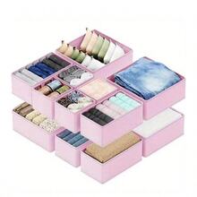 12pcs/6pcs/1pc Baby Room Storage Basket, Foldable Clothes Storage Box, Wardrobe Drawer Type Clothing Storage Box, Underwear Organizer Box For Baby Socks, Bibs, Underwear, Socks, Bras - Multicolor - View 10