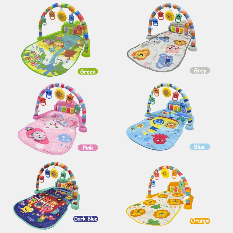 婴儿健身垫、趴着玩垫玩具、婴儿游戏垫和活动健身器、婴儿钢琴健身垫、新生儿和幼儿游戏垫、婴儿活动垫玩具（0-3-6-12个月）
