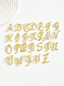 1pc Letter Brooch Pins Initial Rhinestone Brooch For Women Crafts Silvery A-Z