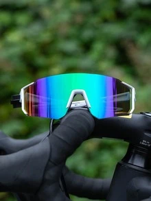 1pc Oversized Wraparound One-Piece Silicone Non-Slip Nose Pads Street Style Portable Sports Glasses For Riding Skiing Mountaineering Accessories Autumn Accessories Goggles