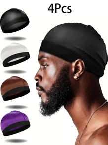 Awegeo Turban pentru bărbați 1/2/4/6/8buc, șapcă ondulată, șapcă sportivă, elastică, elastică, respirabilă, cu bandă de transpirație, pepene verde