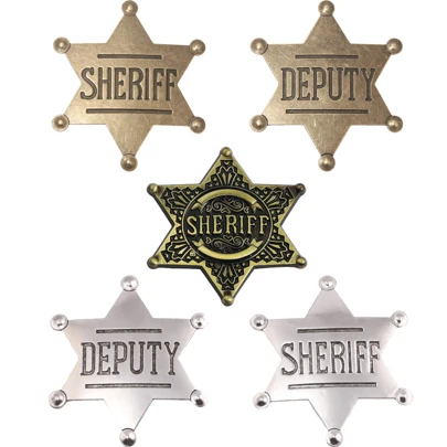 1pc Sheriff Badge Kids And Adult Metal Sheriff Badge Western Vest Badge Deputy Sheriff Badge Cowboy Party Decoration Metal Badge