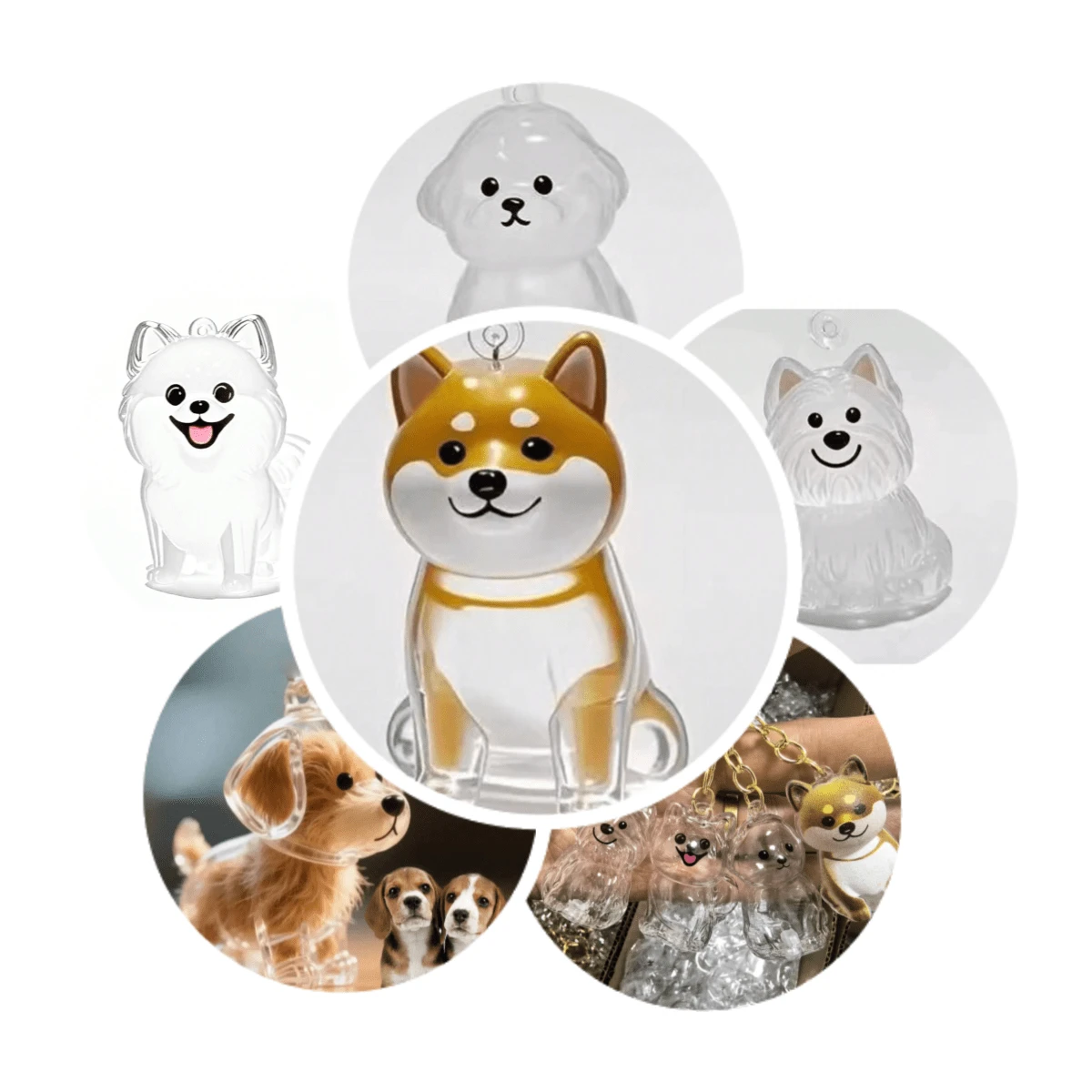 Chaveiro Porta-Cabelo de Cachorro Transparente e Fofo em Formato de Cachorro: Acessórios para Cachorro, Armazenamento de Pelos de Cachorro, Um Acessório Essencial para Amantes de Cachorros!