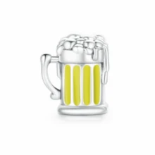 MIHUA 1 件闪光相机、啤酒杯、红酒杯、甜甜圈、炸薯条串珠，适合原创蛇形手链项链串珠，可 DIY 925 银饰品制作，适合送给女孩女儿的珠宝礼物 - 彩色 - 查看 15