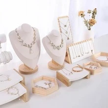 木制珠宝展示架，垂直项链架，女士吊坠和手链收纳架，收纳旅行必需品，返校宿舍收纳秋季装饰