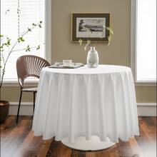 228cm/275cm Round 120g Polyester Round Tablecloth, Banquet Tablecloth, Wedding, Party Tablecloth, Solid Color Banquet Tablecloth, Party Decoration Table Cover