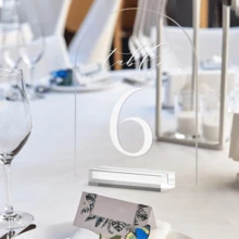 1-40 Transparent Acrylic Arch-Shaped Table Numbers With Acrylic Stands, Clear Acrylic Arch Table Numbers With Bases, Suitable For Wedding, Reception, Party, Event Decoration, Summer Birthday Gift, Beach, Back To School, Room Decor