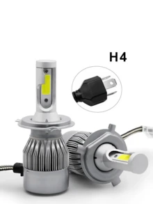 Pair Of C6 Super Led Lamps 6000K H1 H3 H4 H7 H11 H13 H16 H27 HB3 HB4 12V To 24V - H4 - 查看 1