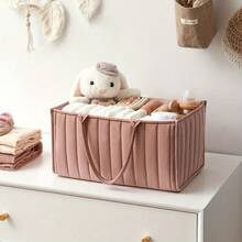 1pc Baby Diaper Caddy, Stylish Diaper Storage Box, Diaper Basket - Newborn Baby Shower Party And Baby Essentials, Suitable For Nursery Organization, Mommy Bag For Baby Travel, Travel Clothes Storage Bag - Fashionable Diaper Basket Organizer, Fit For Changing Table - Multicolor - View 3