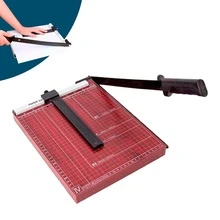 Vmingo Guillotina Madera Carta Cortador Afilado Papel Foto Tarjeta - Marrón - Ver 2