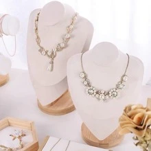 木制珠宝展示架，垂直项链架，女士吊坠和手链收纳架，收纳旅行必需品，返校宿舍收纳秋季装饰