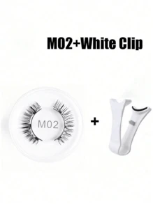1 pereche de gene false magnetice, kit cu pensetă aplicatoare profesionale, reutilizabile, fără lipici, gene false Manga Lash, naturale, lungi și pufoase, Faux Mnk, păr moale, ochi ușori, instrument de machiaj pentru petreceri de călătorie înfrumusețate