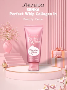 Shiseido SENKA 完美胶原蛋白洁面泡沫 120克，深层清洁并保湿，蕴含蚕丝精华和双重玻尿酸，控油补水，适合所有肤质，包括敏感肌，是日常护肤和旅行的理想之选，也是送给爱美人士和护肤爱好者的完美礼物。必备护肤品，保湿清洁，控油，富含胶原蛋白，适合敏感肌，旅行装