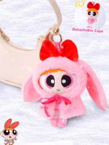 可拆卸斗篷毛绒挂件，蓬松柔软的毛绒娃娃挂件，可爱卡通人物收藏品，适合儿童和动漫迷，完美的包包挂饰或礼物，超级柔软舒适，色彩缤纷，趣味十足的包包配饰，独特的蝴蝶结斗篷设计，是儿童房装饰和日常陪伴的理想之选，适合所有人 - 彩色 - 查看 5