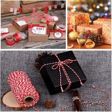 1PC Red And White Cotton Rope Cotton Thread Christmas Party Gift Decoration Supplies, Christmas Gift Packaging DIY Hang Tag Rope, Christmas Gift Packaging Rope For Sending To Family, Friends, And Lovers