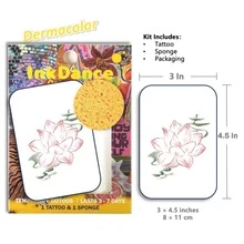 1 Kit "Lotus Flowers" Temporary Tattoos, Fake Tattoos, Waterproof, Authentic Tattoo Look, Colorful, Long Lasting, Easy To Apply And Remove, Girl, CSX040