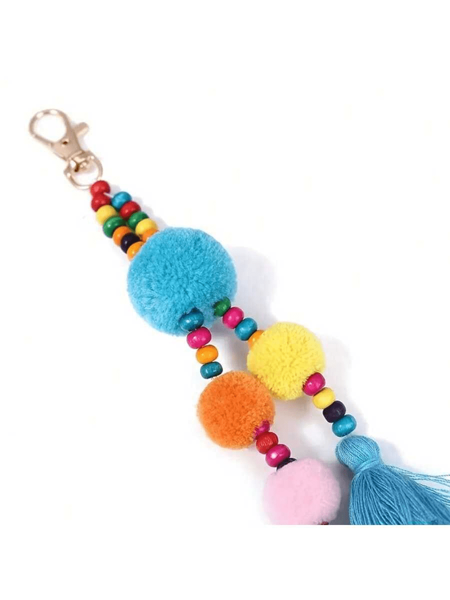 قلادة مفتاح كرة من الفرو مع شراشيب لتزيين الحقيبة والمحفظة، قلادة مفتاح شراشيب، معدن وفلانيل، حلقة مفتاح كربينية، موتيفات فندقية وشخصيات مشهورة، تميمة لتزيين الحقيبة والمحفظة، ديكور للغرفة والسيارة