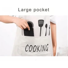 Delantal de cocina de 4 piezas con bolsillos para limpiar las manos, delantal de chef con bolsillo grande, para mujeres y hombres, resistente al agua y al aceite, cómodo y ajustado, duradero y ligero para cocinar, hornear, restaurante, barbacoa, pintar y hacer manualidades. - Paquete de 4 - Ver 6
