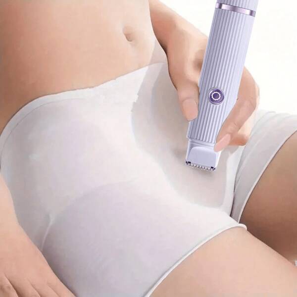 2-in-1 Elektrorasierer für Damen - Nass- & Trockenrasur für Intimbereich, Augenbrauen, Gesicht, Beine und Achseln - tragbarer Bikini-Trimmer - wiederaufladbar & kabellos - glatte und effektive Rasur