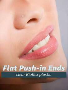 10pcs/Set Acrylic Round Ball Lip Studs/Earrings, Soft PP Material Push-In Lip Studs, Nose Studs, Earrings, Suitable For First-Time Piercing Wearers (Comes With Storage Box)