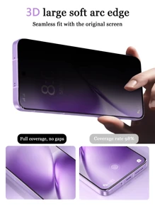 4 pezzi Pellicola protettiva in vetro temperato anti-spia per telefoni OPPO/Vivo, copertura completa, facile installazione, anti-sbirciamento, senza bolle, resistente a graffi e rotture, adatto per regali di compleanno/famiglia/amici/fidanzato/fidanzata