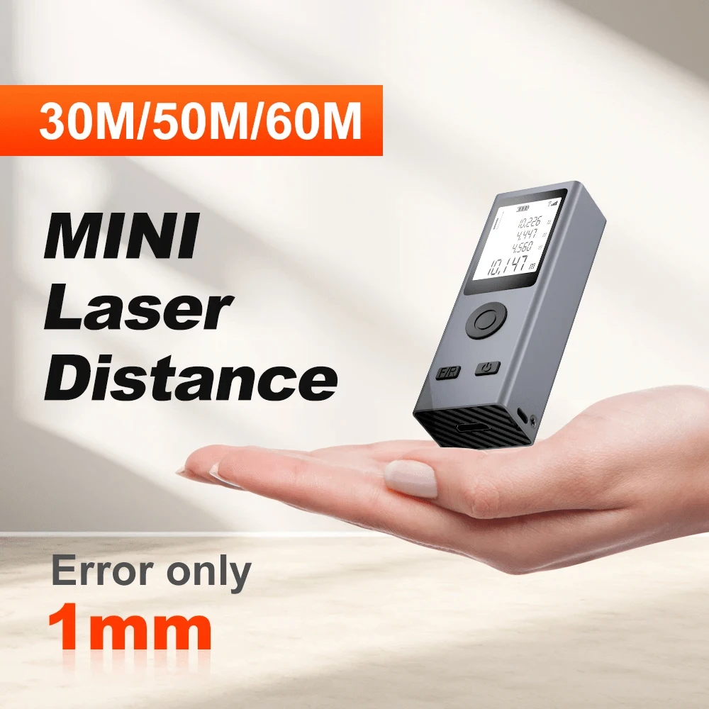 NOHAWK Mini Digital Rangefinder 30M/50M/60M, Android USB Rechargeable, M/Inch/Foot Unit Switching, Distance/Pythagoras/Area/Volume Measurement