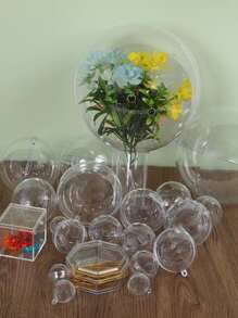 10个透明可填充装饰球，多种尺寸可选。塑料亚克力可填充球，适用于派对装饰、DIY、圣诞树装饰以及客厅、卧室等家居装饰。