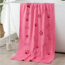 50x100cm/19,68x39,37 Zoll Superweiches Mikrofaser Hundeputztuch, Schnelltrocknend Haustier Badetuch geeignet für kleine, mittlere, große Welpen & Kätzchen - leuchtende Farben, Pfoten-, Knochen-Design