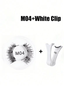1 pereche de gene false magnetice, kit cu pensetă aplicatoare profesionale, reutilizabile, fără lipici, gene false Manga Lash, naturale, lungi și pufoase, Faux Mnk, păr moale, ochi ușori, instrument de machiaj pentru petreceri de călătorie înfrumusețate