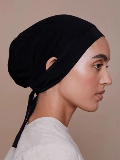 1 Pc Women's Fashion Solid Color Ear Wrap Hijab Scarf, Comfy Versatile Modal Breathable Hijab, Stylish Turban, Suitable For Daily Wear, All Season For Dress