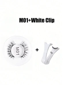 1 pereche de gene false magnetice, kit cu pensetă aplicatoare profesionale, reutilizabile, fără lipici, gene false Manga Lash, naturale, lungi și pufoase, Faux Mnk, păr moale, ochi ușori, instrument de machiaj pentru petreceri de călătorie înfrumusețate