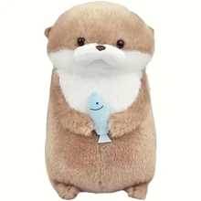 1 只水獭抱鱼宠物猫玩伴自娱宠物