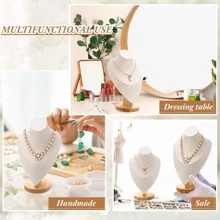 木制珠宝展示架，垂直项链架，女士吊坠和手链收纳架，收纳旅行必需品，返校宿舍收纳秋季装饰