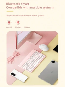 AKKHOO 10-Inch Ultra-Thin Rechargeable Silent Wireless Keyboard, Compatible With IPad, Computer, Phone, Tablet