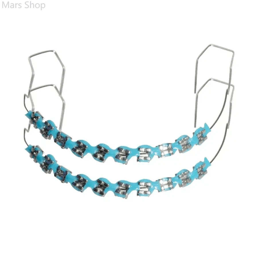 Fake Braces Clip On Teeth Braces False Already Armed Brackets Dental Device Metal Wires Bracket Orthodontic Ligature Ties Tooth - 深藍色 - 查看 1