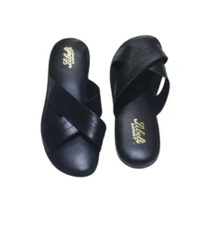 Grandma's Slippers Orthopedic Non-Slip Simple Neutral Home - Black X - View 2