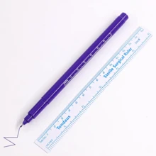 قلم تحديد وشم بمسطرة دقيقة، قلم تحديد ثنائي الطرف بحبر أرجواني بسمك 0.5 مم و 1 مم، أداة مكياج وشم الحواجب الجراحي، اكسسوارات الوشم 2 قطعة - متعدد الألوان - مشاهدة 6