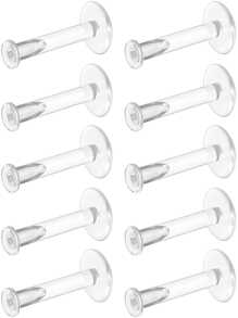 10pcs/Set Acrylic Round Ball Lip Studs/Earrings, Soft PP Material Push-In Lip Studs, Nose Studs, Earrings, Suitable For First-Time Piercing Wearers (Comes With Storage Box)