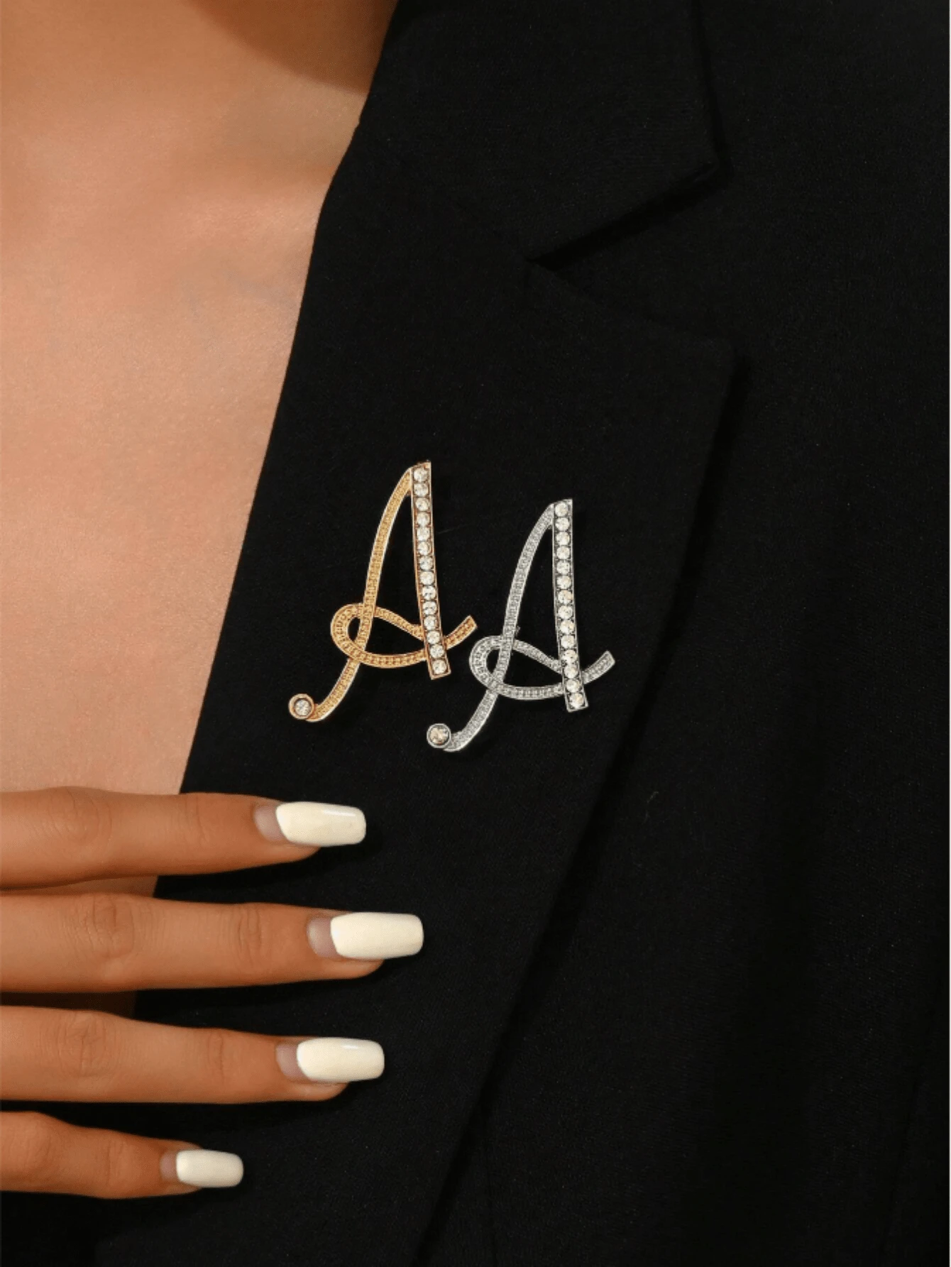 1 Stück Buchstaben Brosche Pins Initialen Strass Brosche für Frauen Handwerke Silbrig A-Z