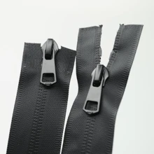 5# Nylon Invisible Two-Way Separating Waterproof Zipper - Self-Locking Black Waterproof Zipper, Suitable For Jackets, Coats, Down Jackets, Ski Wear, Tents, Backpacks, Etc.