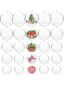 10个透明可填充装饰球，多种尺寸可选。塑料亚克力可填充球，适用于派对装饰、DIY、圣诞树装饰以及客厅、卧室等家居装饰。